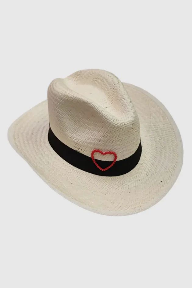 Sombrero corazón de mostacilla