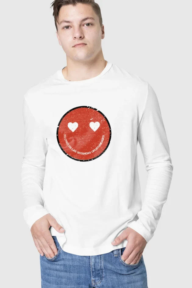 Camiseta blanca manga larga SMILE