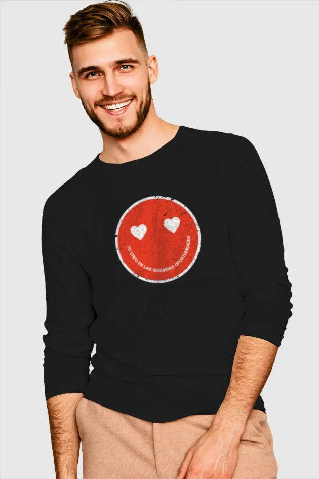 Camiseta negra manga larga SMILE