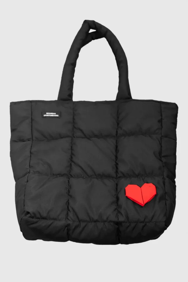 Bolso acolchado con corazón de Origami