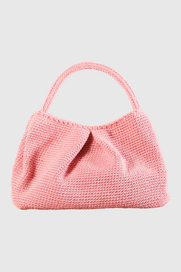 Bolso rosa tejido a mano