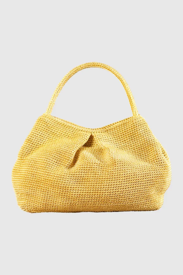 Bolso amarillo tejido a mano