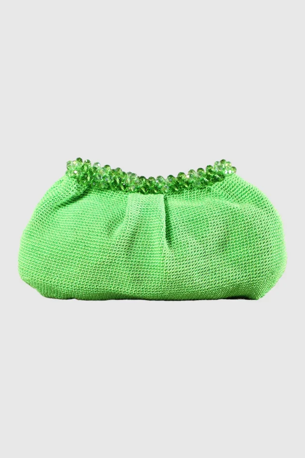 Bolso verde tejido a mano