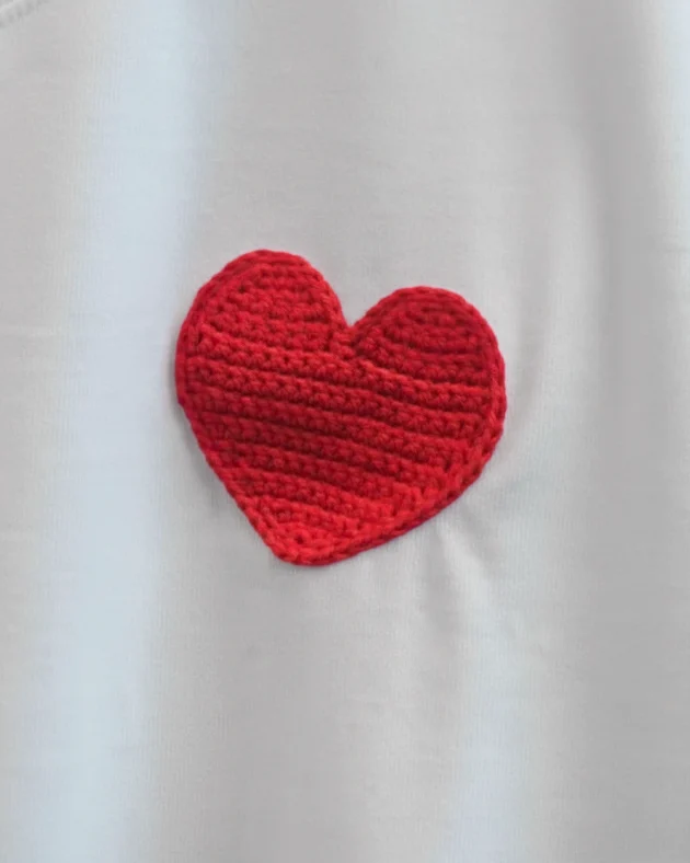 Camiseta Corazón tejido blanca